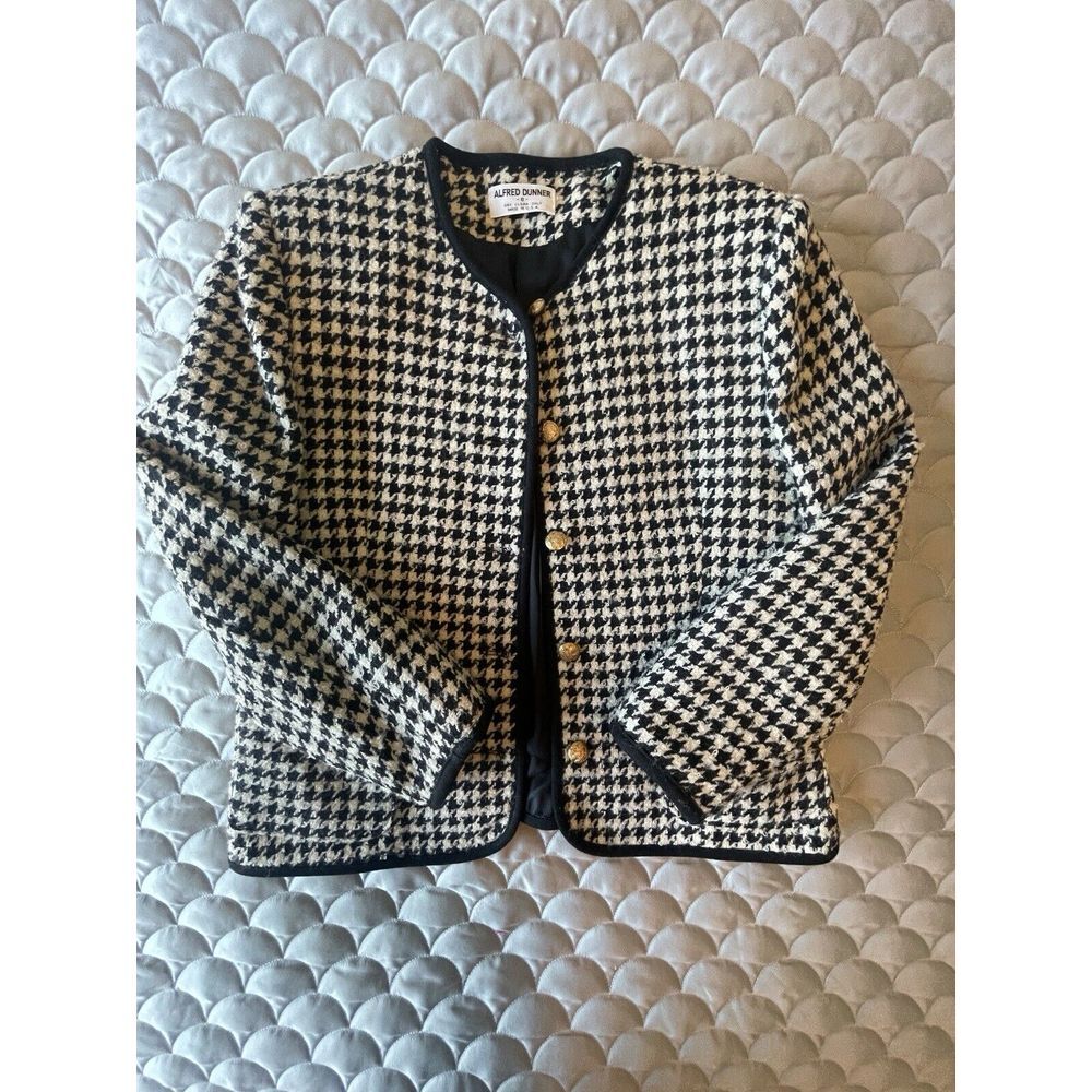 Alfred Dunner Black and White Houndstooth Jacket